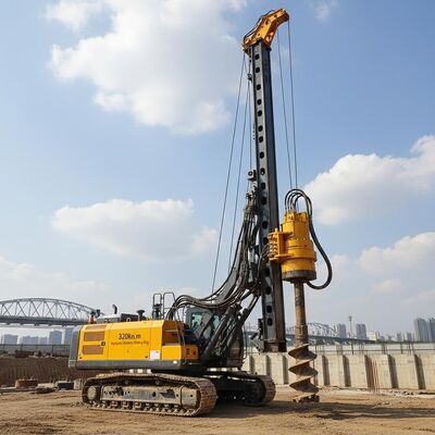 Perforazione rotativa idraulica a coppia di 320 kN.m con profondità massima di 54 m e diametro di perforazione di 2500 mm